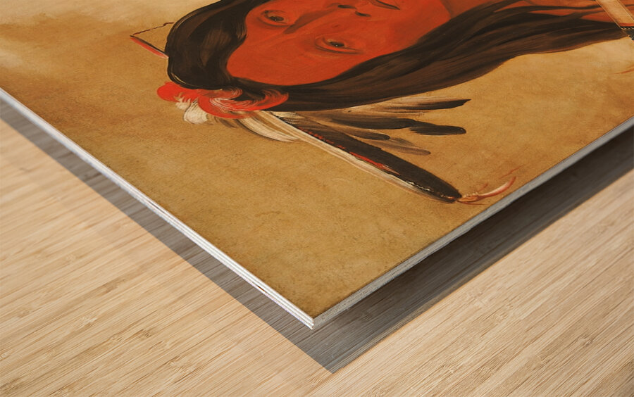 Né-Hee-Ó-Ee-Wóo-Tis Wolf On The Hill Chief of The Tribe 1832 Wood print