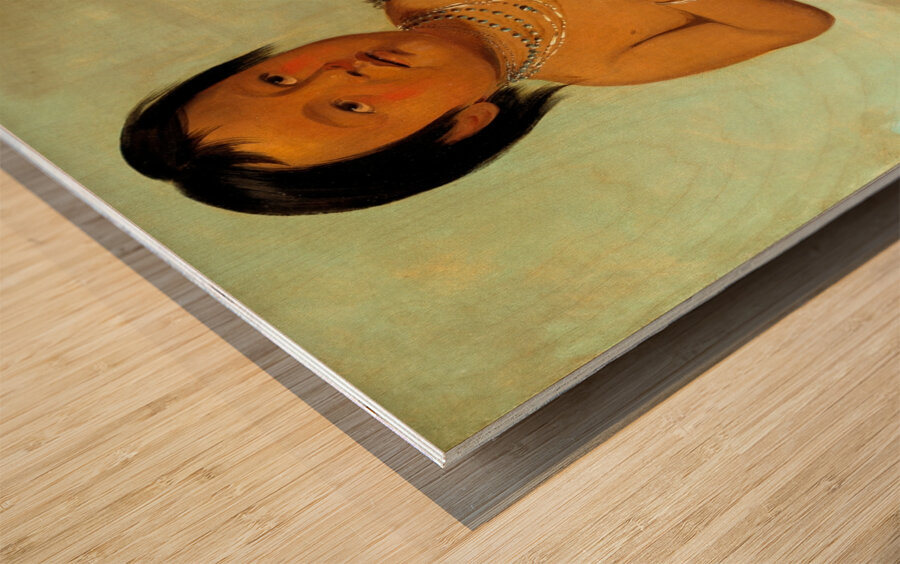 Tcha-Aés-Ka-Ding Grandson of Buffalo Bull’s Back Fat 1832 Wood print