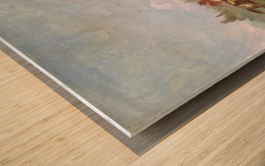 Buffalo Chase a Single Death 1832-1833 Wood print