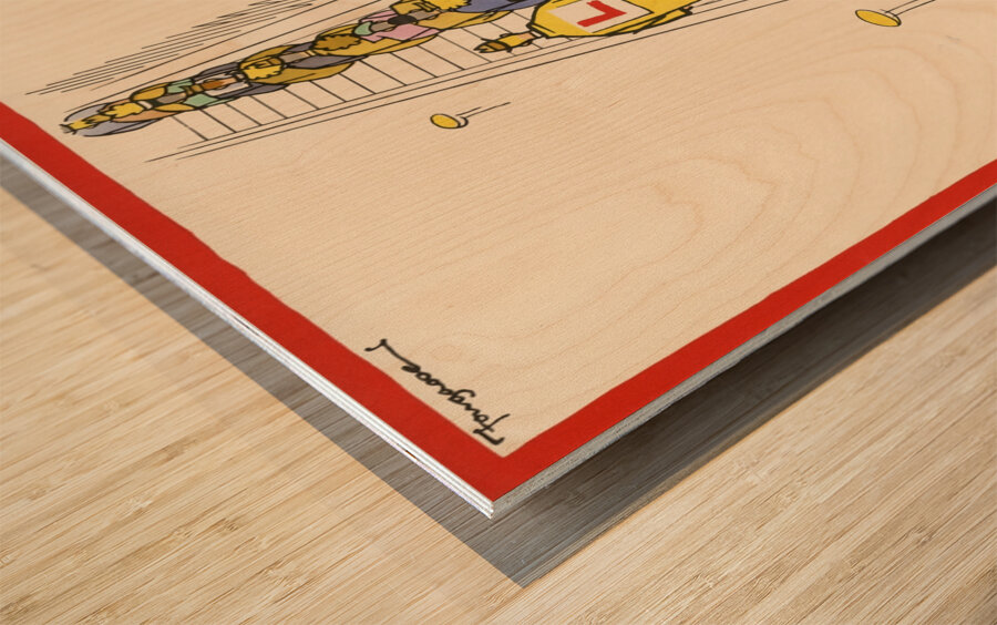 Please Stand on the Right of the Escalator Wood print