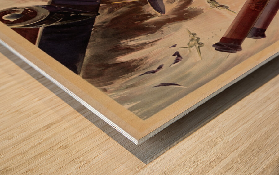 The Bombing in Daylight of the Power Station at Knapsack Germany by the Royal Air Force – Back Them Up! Wood print