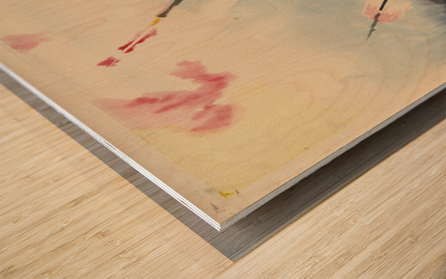 A British Anti-Aircraft Battery in Action Wood print