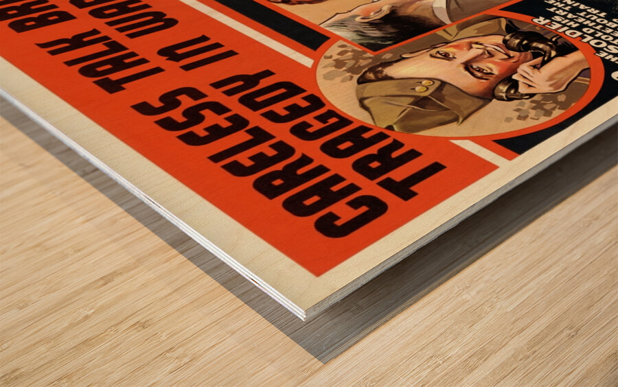 Careless Talk Brings Tragedy in Wartime Wood print