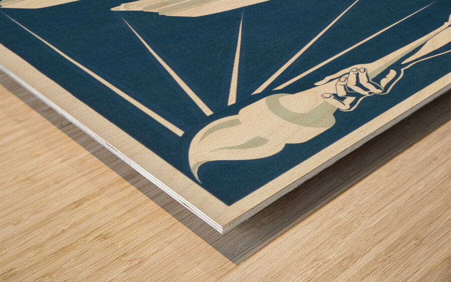 The Torch Be Yours to Hold it High Wood print