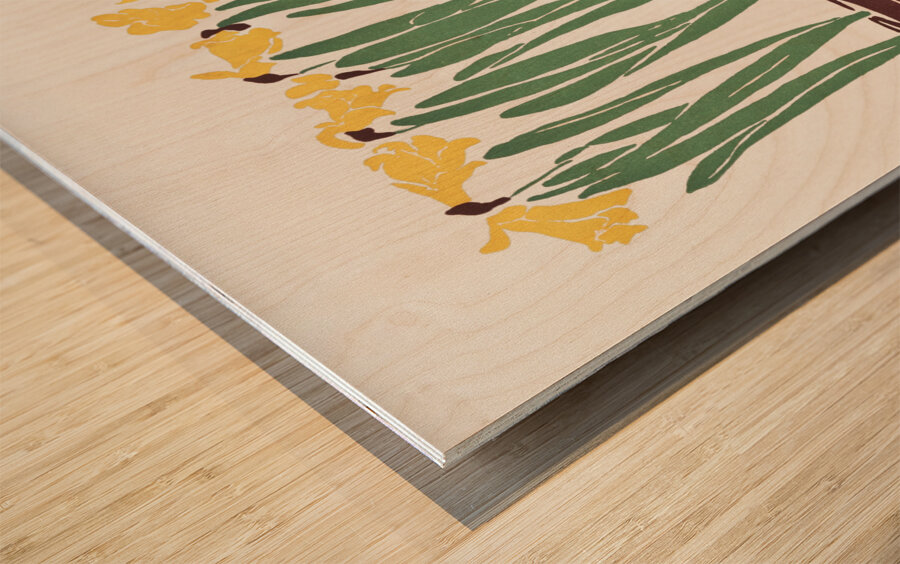 Vintage Flower Illustration 1899 by Edward Penfield Wood print