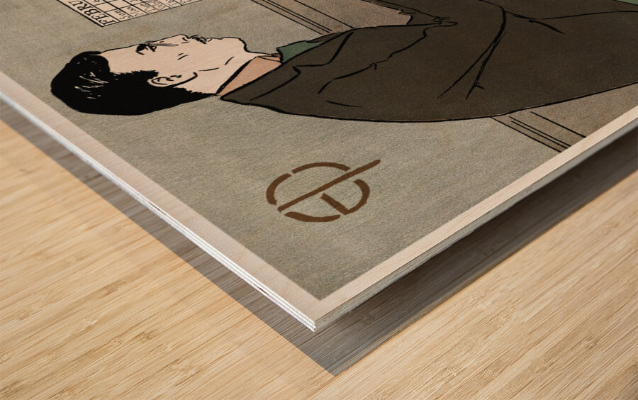 Edward Penfield Self-Portrait 1898 by Edward Penfield. Wood print