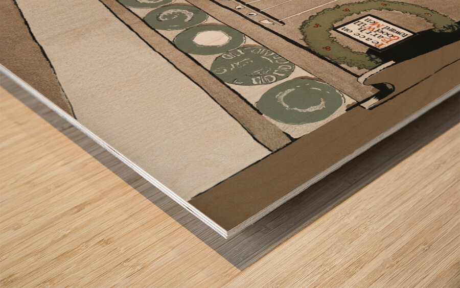 Vintage Christmas ca. 1890-1907 by Edward Penfield Wood print