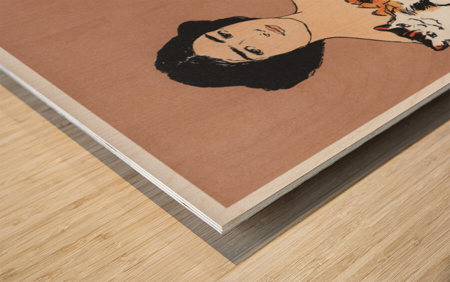 Woman holding cats 1898 by Edward Penfield Wood print