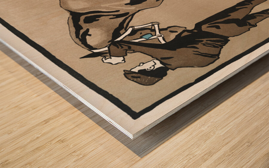 People and horse ca. 1890-1907  by Edward Penfield Wood print