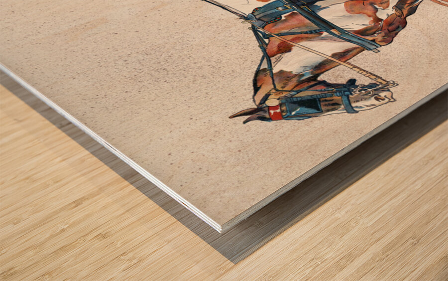 A Kentucky Breaking Cart ca.1900  by Edward Penfield   Wood print