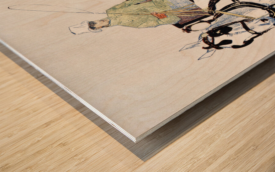 Vintage carriage 1893 by Edward Penfield Wood print