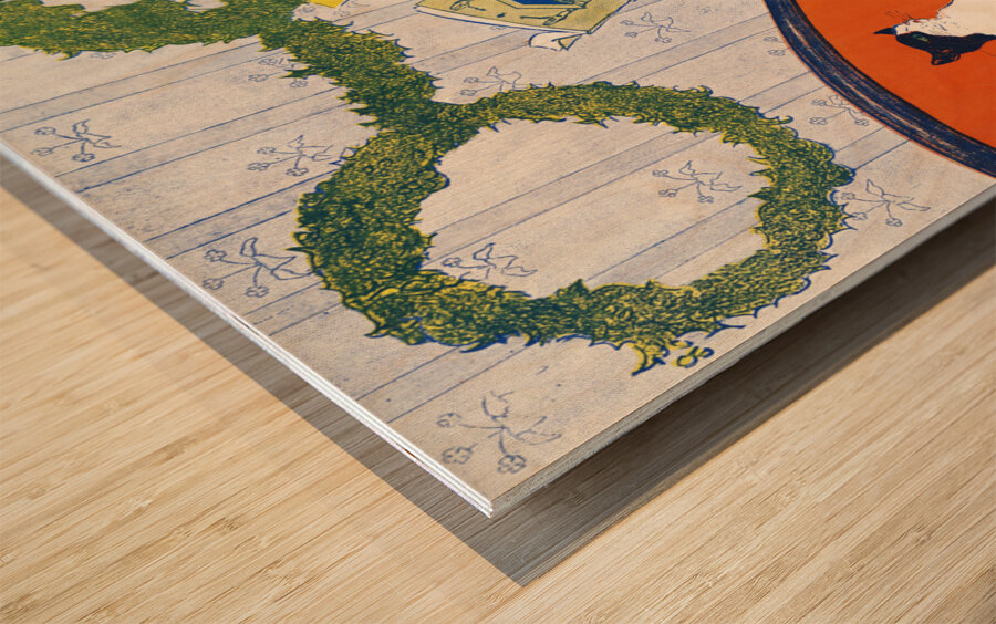 Vintage Christmas 1894 by Edward Penfield Wood print