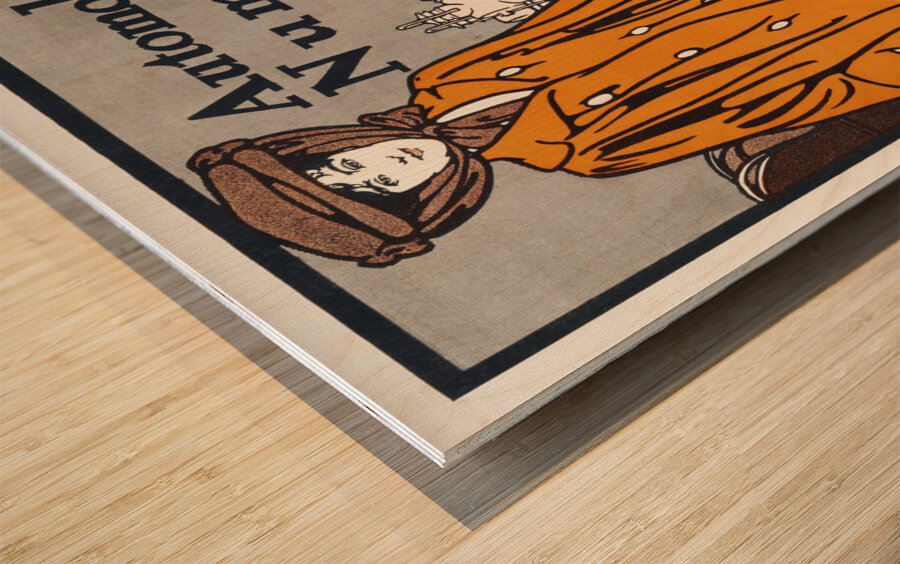 Woman and a vintage car 1903 by Edward Penfield Wood print