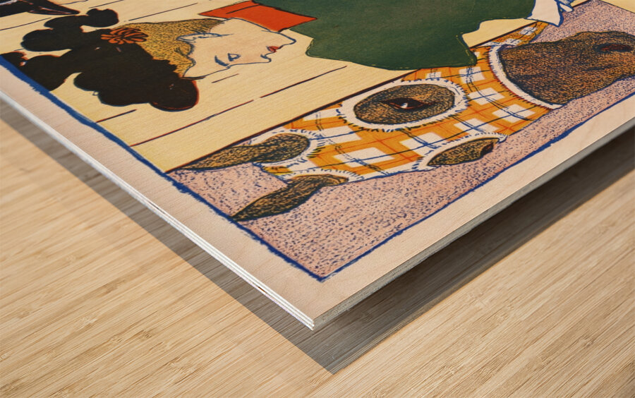 Woman holding a horse racing ticket 1895 by Edward Penfield Wood print