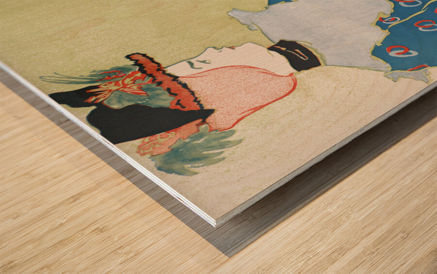 Woman holding umbrella 1896 by Edward Penfield Wood print