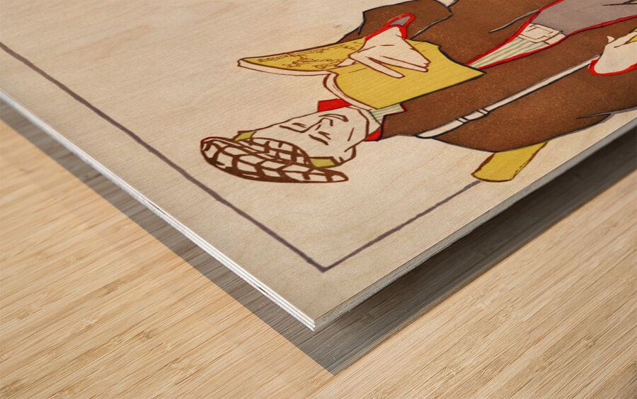 Man reading a book with Hares 1895 by Edward Penfield Wood print