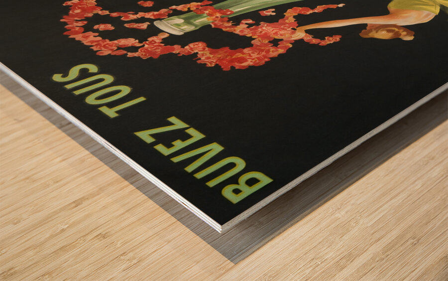 Drink all Evian-Cachat ca.1912 by Leonetto Cappiello  Wood print