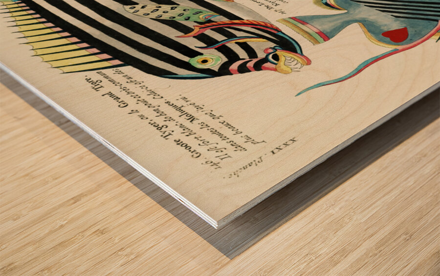 Colourful and surreal illustrations of fishes found in Moluccas Indonesia and the East Indies by Louis Renard 1678 -1746 from Histoire naturelle des plus rares curiositez de la mer des Indes 1754. Wood print