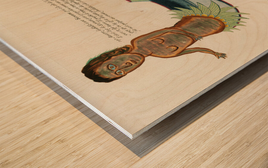 Illustrations of a siren and lobster found in the Moluccas Indonesia and the East Indies by Louis Renard 1678 -1746 from Histoire naturelle des plus rares curiositez de la mer des Indes 1754. Wood print