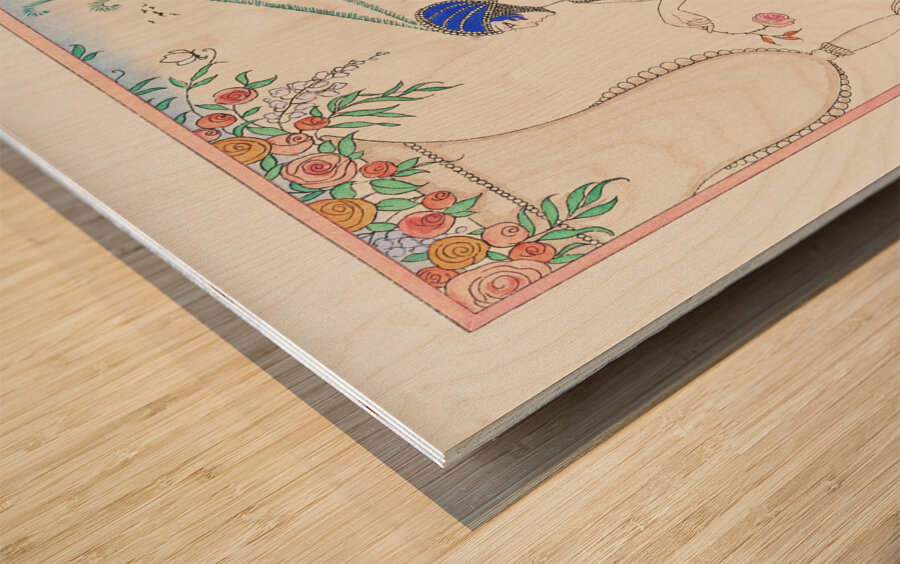 Laissez-moi-feule! from Les Feuillets dArt 1919 fashion illustration by George Barbier. Wood print