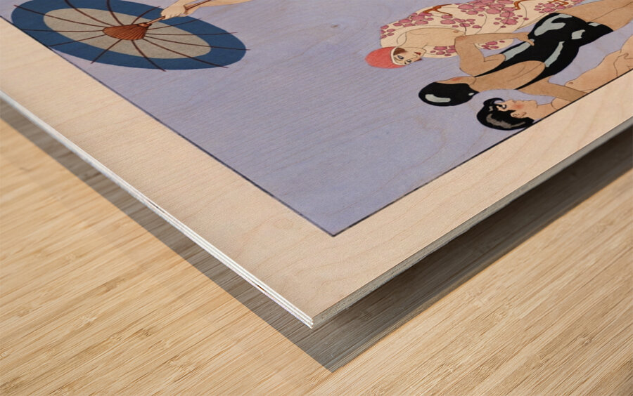 Au Lido Plate no.14 1920 fashion illustration by George Barbier. Wood print