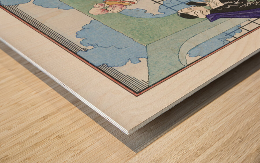 LEau 1917-1920 fashion illustration  by George Barbier.  Wood print