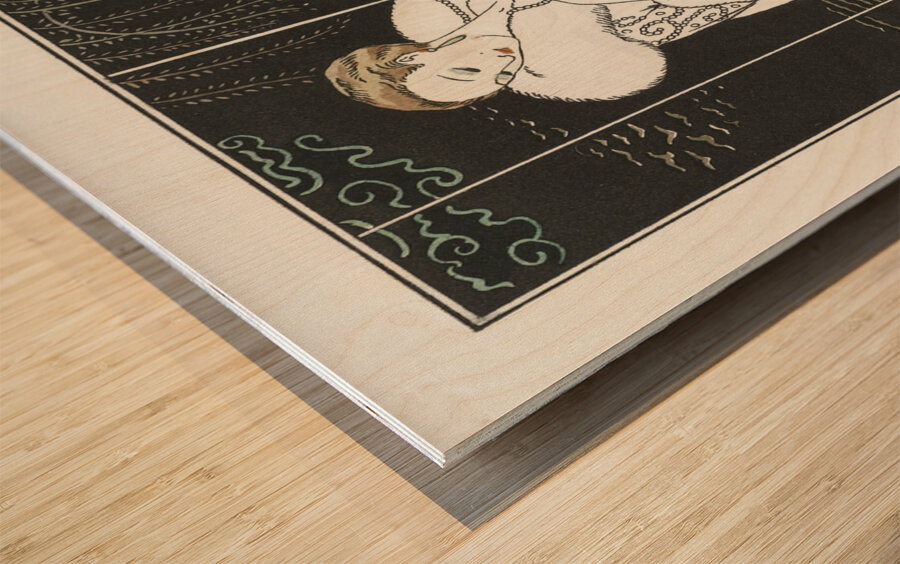 Costumes Parisiens No.112: Manteau de velours from Journal des Dames et des Modes 1913 fashion illustration  by George Barbier.  Wood print