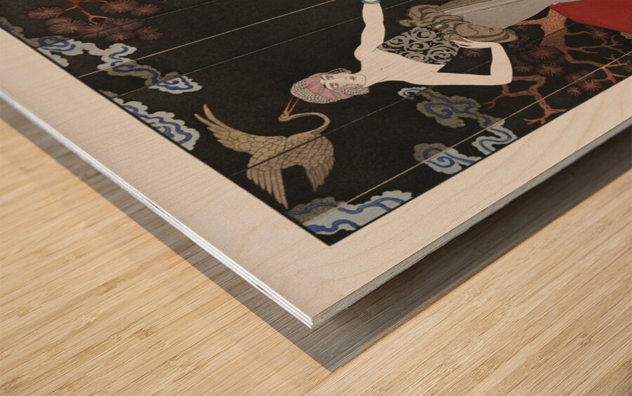 Le Gout des Laques 1920 fashion illustration  by George Barbier. Wood print