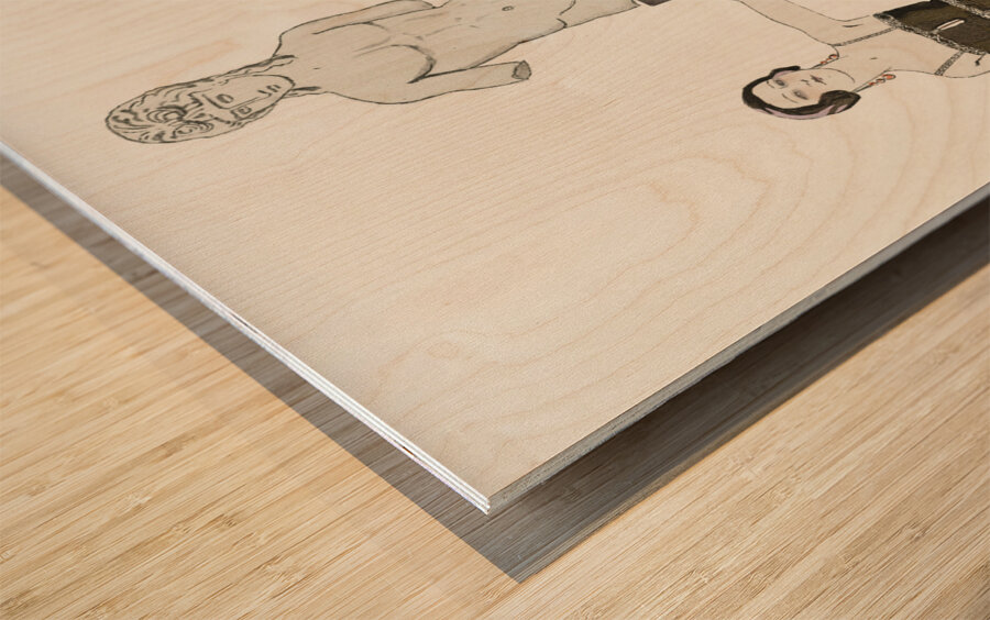 Eros / Robe et manteau pour le soir de Worth from Gazette du Bon Ton No. 9 1924 fashion illustration  by George Barbier.  Wood print