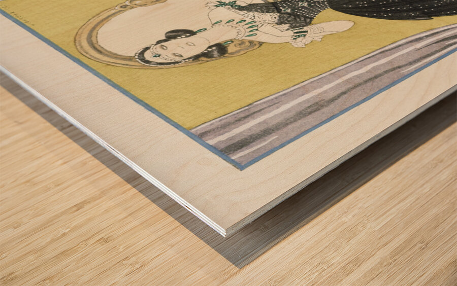 Mme Ida Rubinstein dans la dame aux cam&eacutelias / Robe de Worth from Gazette du Bon Ton. Art- Modes & Frivolit&eacutes No. 5 1923 fashion illustration by George Barbier.  Wood print