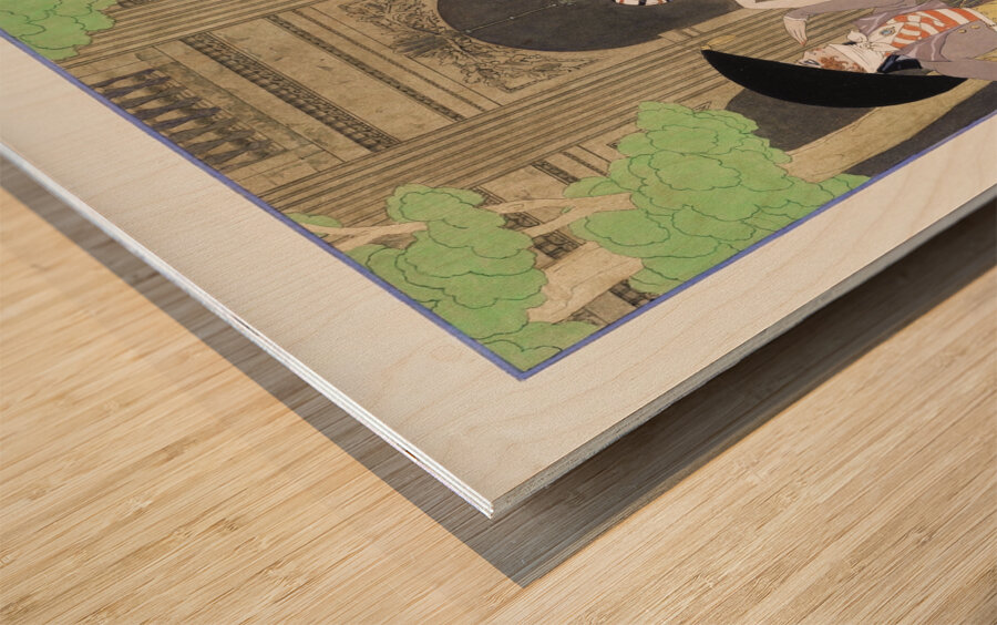 La Merveilleuse au Palais Royal 1921 fashion illustration by George Barbier. Wood print