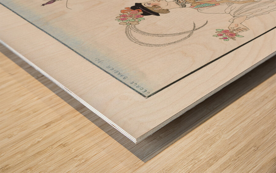 Le Coq du Village 1922 fashion illustration  by George Barbier.  Wood print