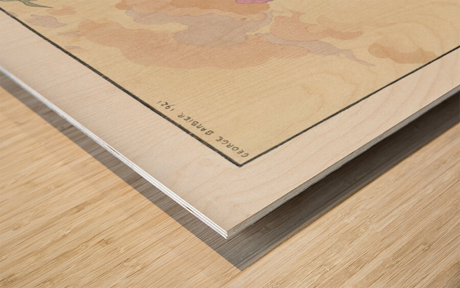 Elle et Lui 1922 fashion illustration  by George Barbier.  Wood print