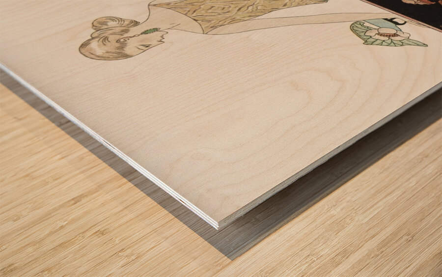 Rosalinde: Robe du soir 1922 fashion illustration  by George Barbier.  Wood print