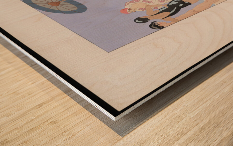 Au Lido Plate no. 14 1920 fashion illustration  by George Barbier. Wood print