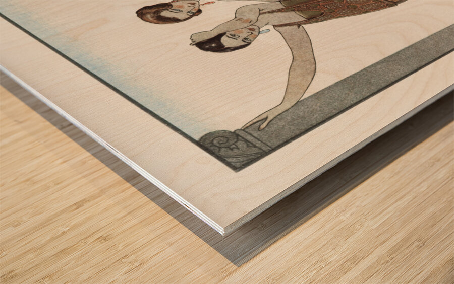 Vesper / Robes du soir de Worth from Gazette du Bon Ton No. 8 1922 fashion illustration  by George Barbier.  Wood print