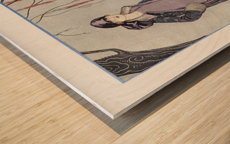 Le Belv&eacuted&egravere 1924 fashion illustration  by George Barbier.  Wood print