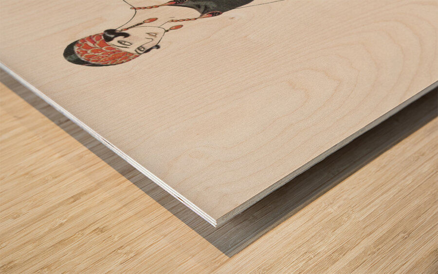 LEmpire du monde: Robe du soir de Worth from Gazette du Bon Ton. Art- Modes & Frivolit&eacutes No. 6 1924 fashion illustration  by George Barbier.  Wood print