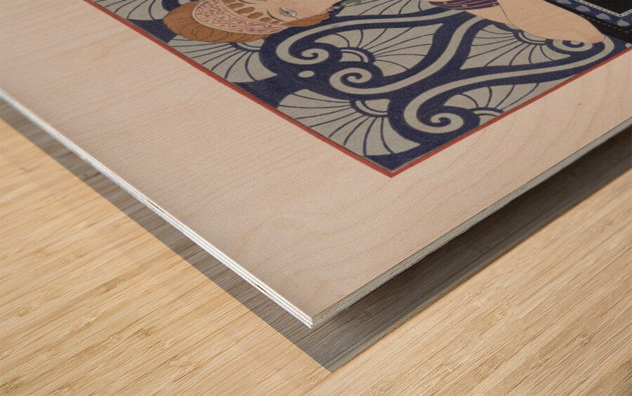 Les Trois Beautes de Mnasidika 1922 fashion illustration  by George Barbier. Wood print