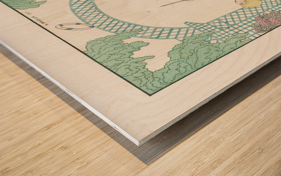 Le Jeu des Graces 1922 fashion illustration  by George Barbier.  Wood print