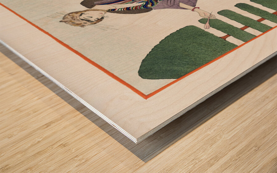 Les Colchiques 1914 fashion illustration  by George Barbier.  Wood print