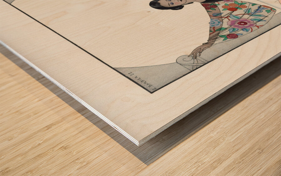 Voici mes ailes! 1923 fashion illustration  by George Barbier.  Wood print