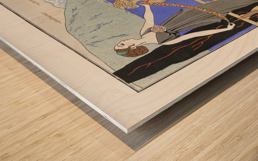 Isola Bella Robes du soir de Redfern 1914 fashion illustration  by George Barbier.  Wood print