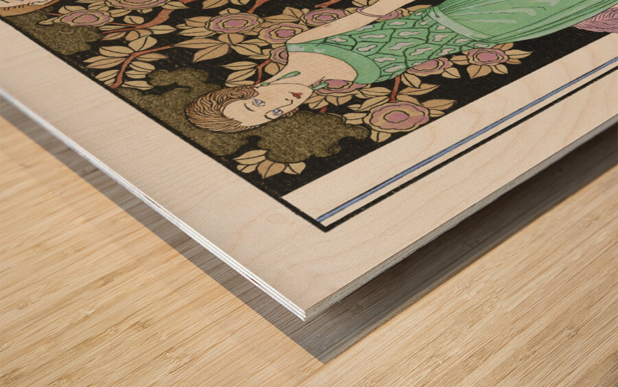 La premiere imprudence: Robe du soir de Beer 1921 fashion illustration  by George Barbier.  Wood print