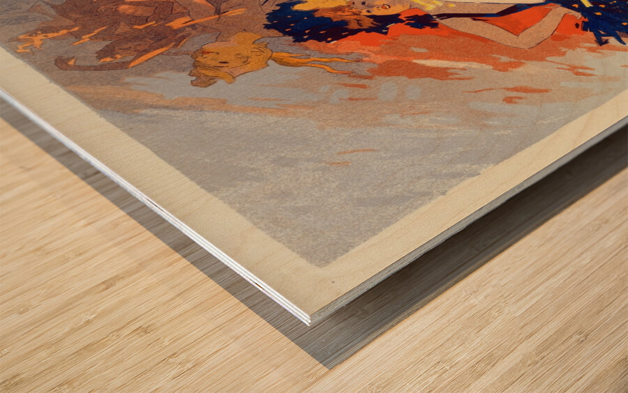 La Danse 1900 Poster by Jules Chéret Wood print