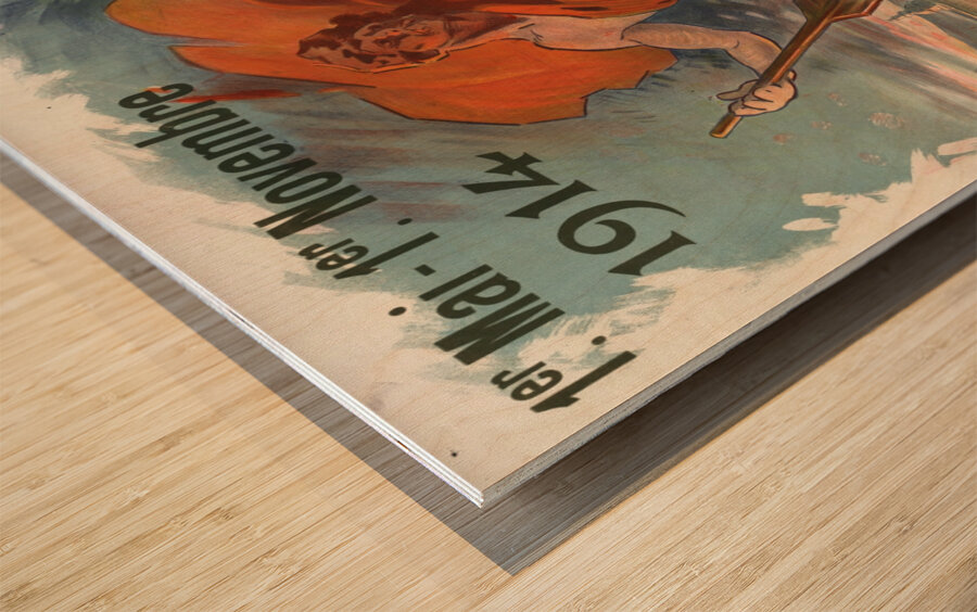 Exposition internationale de Lyon 1913 Poster by Jules Chéret Wood print