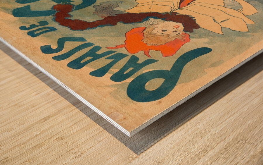 Ice Skating Rink 1893 Poster by Jules Chéret Wood print