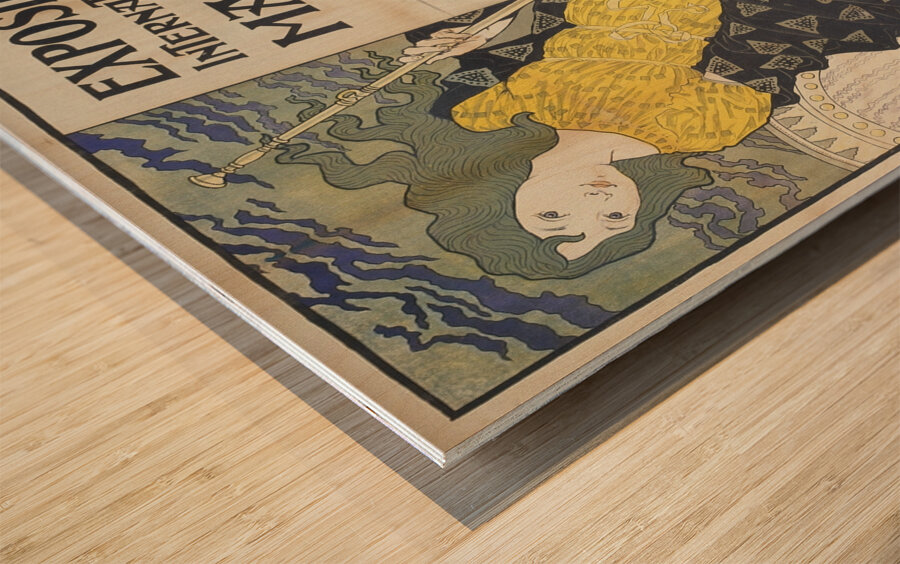 Exposition Internationale de Madrid 1893 Poster by Eugène Samuel Grasset Wood print