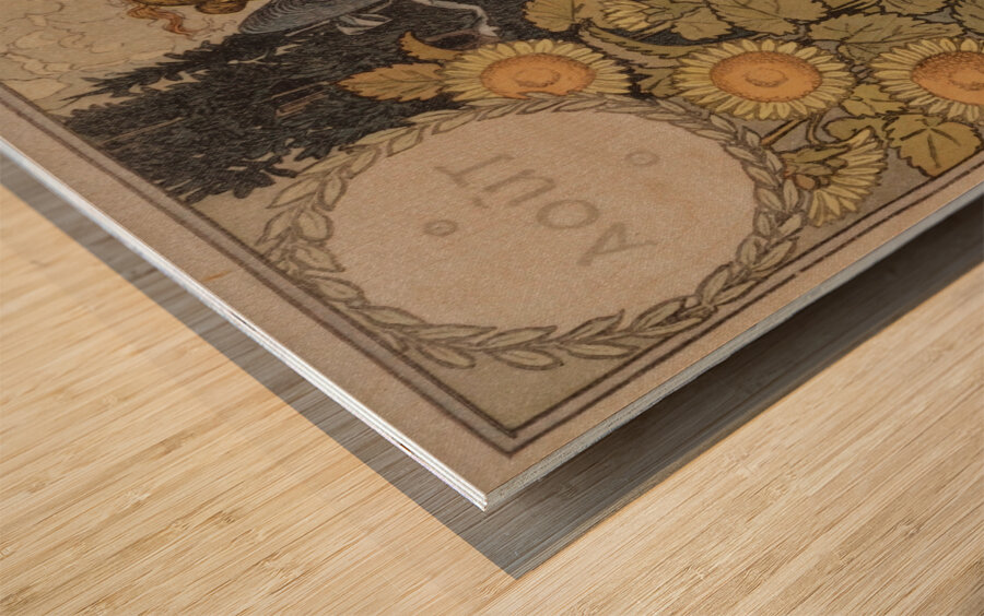 Août 1896-1898 Poster by Eugène Samuel Grasset Wood print