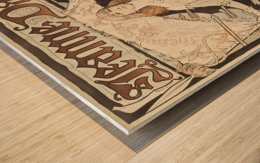 Jeanne d’Arc-Sarah Bernhardt 1889-1894 Poster by Eugène Samuel Grasset Wood print